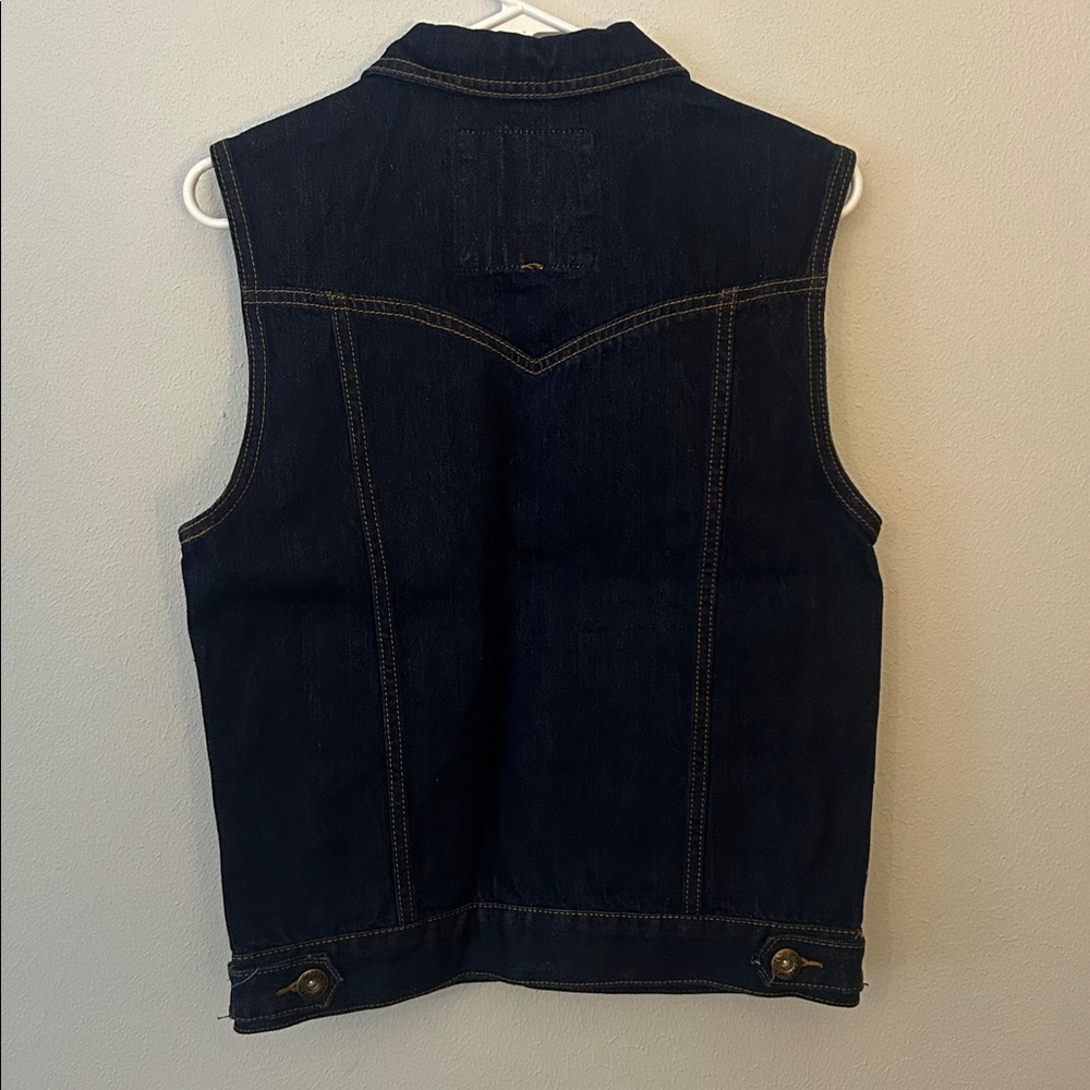 Carbon Men's Dark Blue Denim Vest - Picture 2 of 5